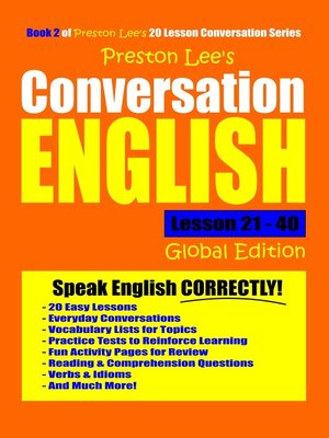cover image of Preston Lee's Conversation English Global Edition Lesson 21
